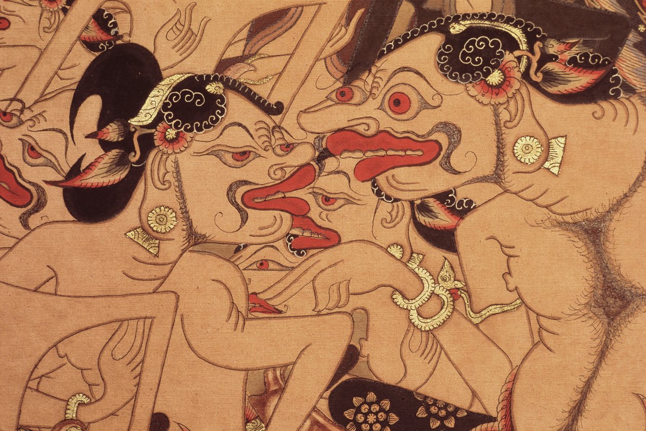 (detail) of a Wayang Beber scroll by Indonesian Indonesian