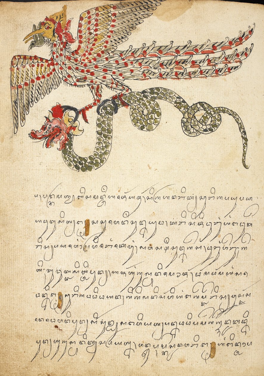 A flying creature carrying a snake, illustration from 