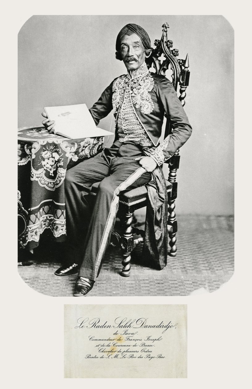 Portrait of Raden Saleh and his Calling Card by Indonesian School