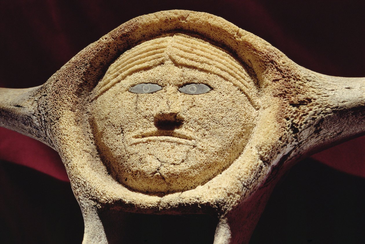 Janus Head, from Cape Dorset (whale vertebrae) (see also 228680) by Inuit School