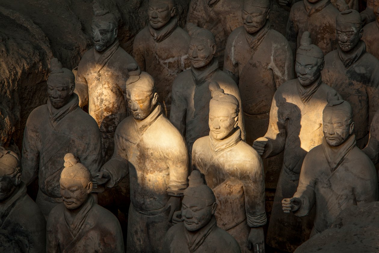 Scenes of the various warriors in the Pit 1 area at the Terra Cotta Warrior Museum by Ira Block