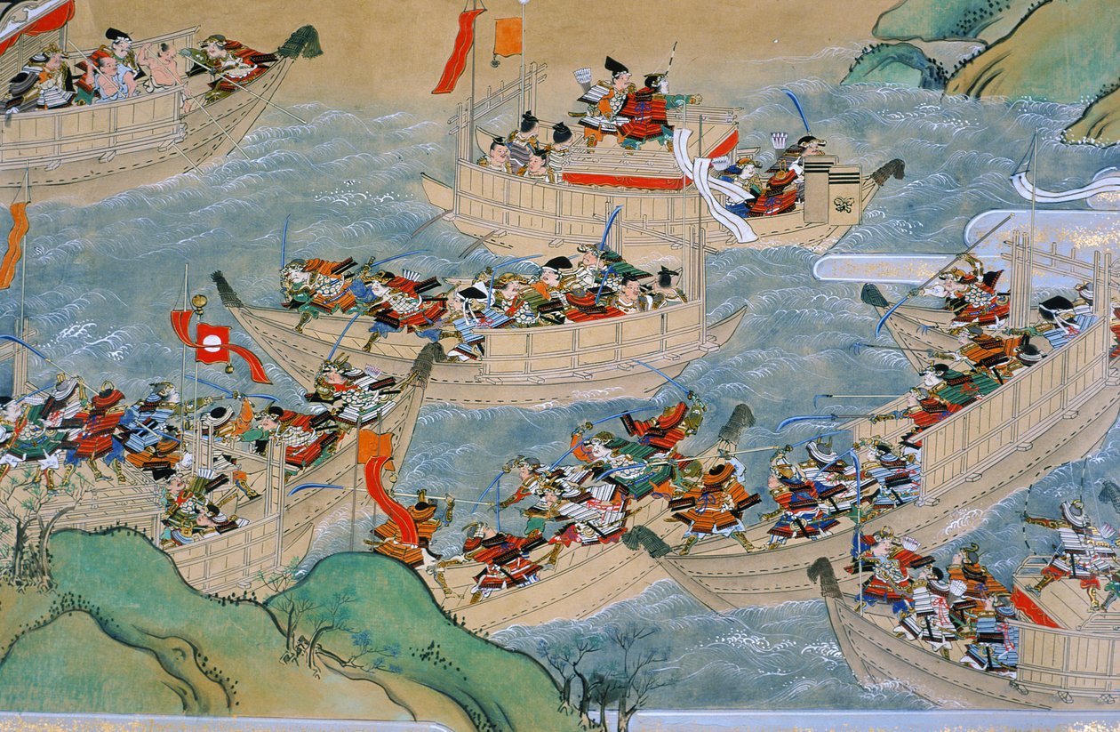 Scroll of Dannoura Battle where the Heike Clan fights the Genji clan by Ira Block
