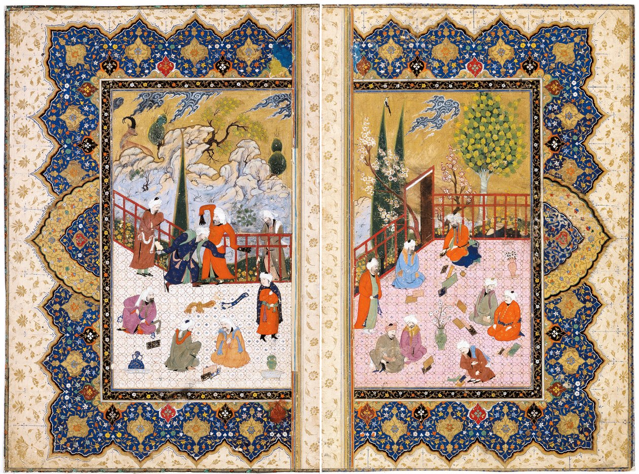 A Gathering of Learned Men on a Terrace by Iranian Master