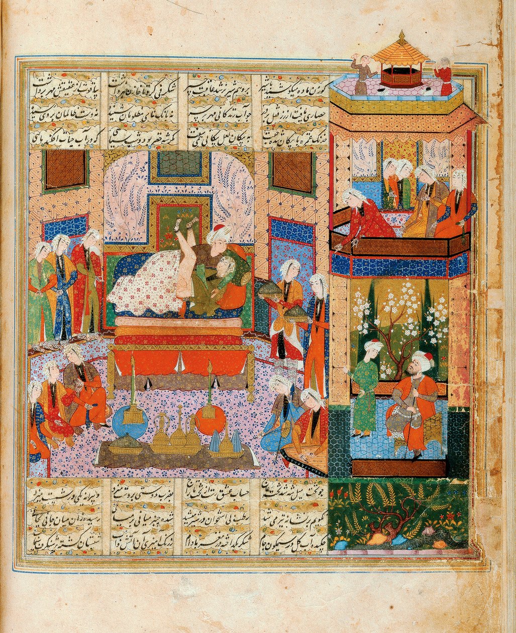 The Consummation of the Marriage Between Khusraw and Shirin by Iranian Master