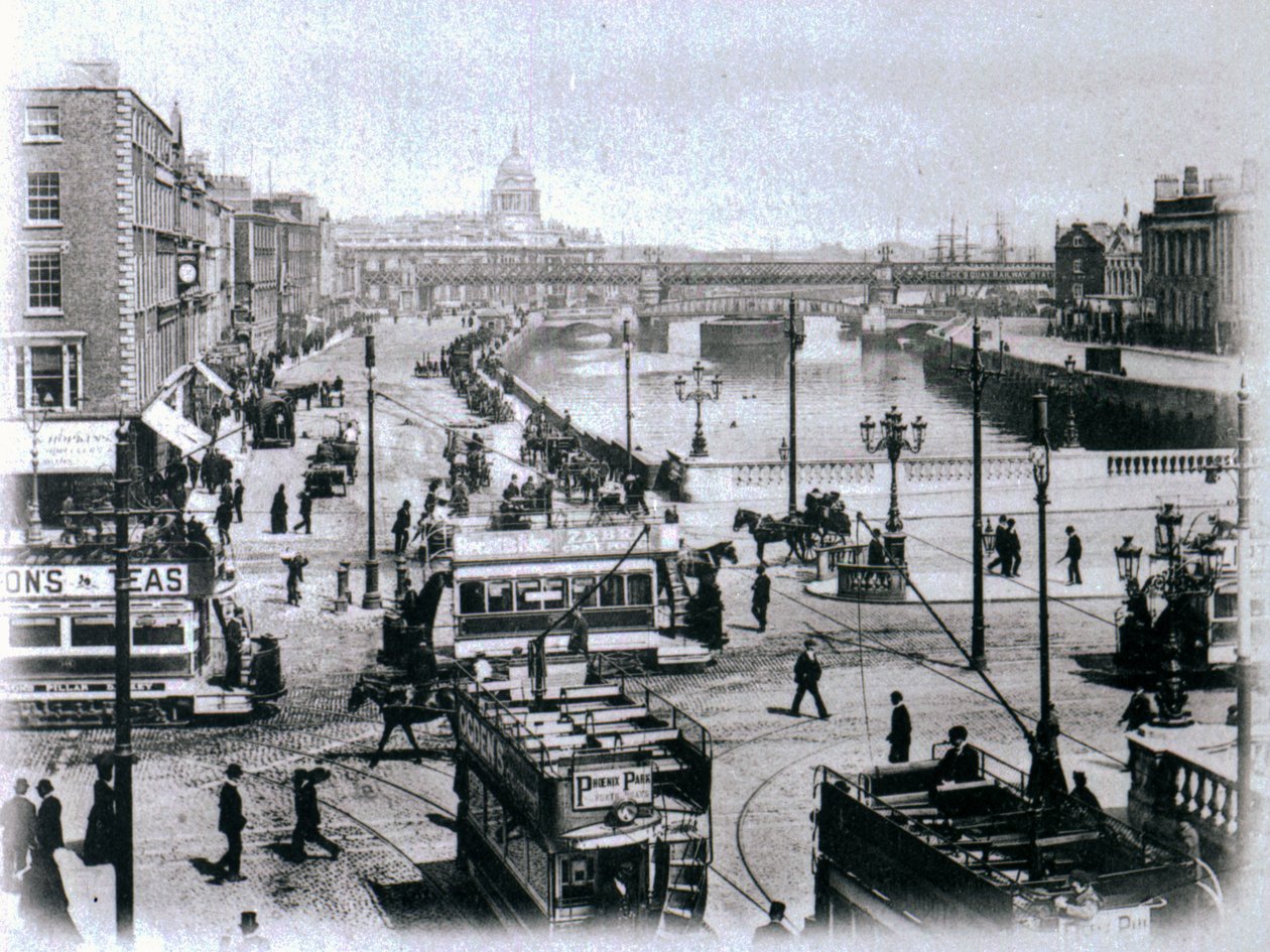 O Connell Bridge and the River Liffey, Dublin, c.1900 by Irish Photographer