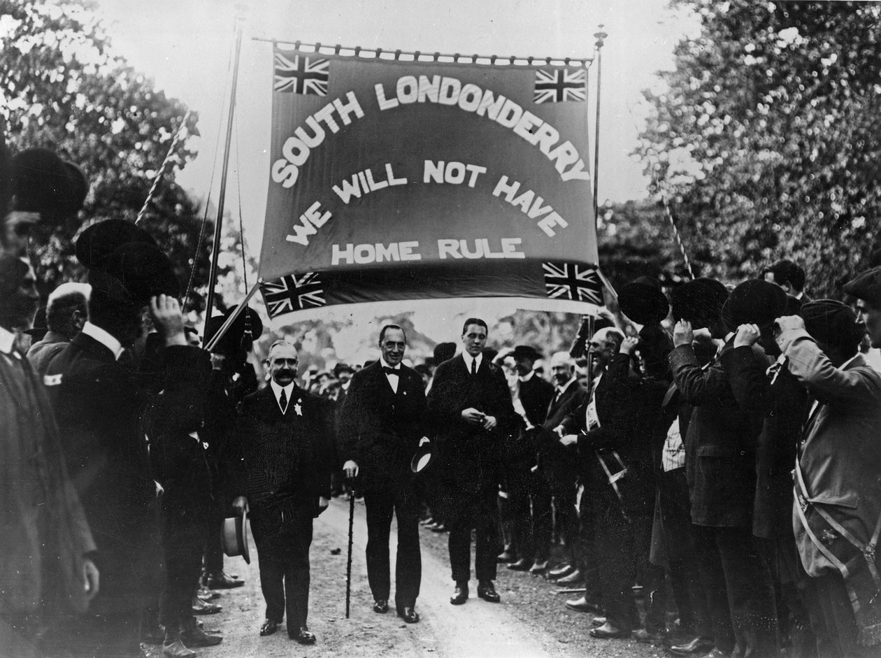 Sir Edward Carson at a South Londonderry Unionist march by Irish Photographer