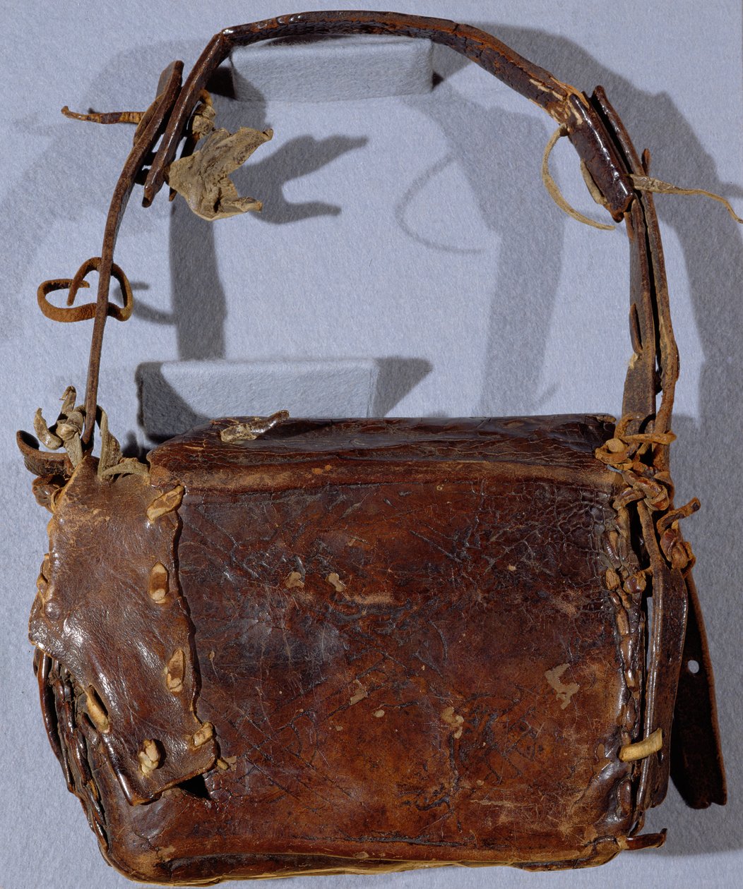 The Corpus Christi Book Satchel or Budget, viewed from the back, Irish by Irish School