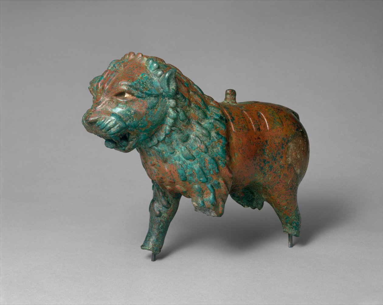 Figure of a lion, c.early to mid-1st millennium BC (copper alloy) by Iron Age