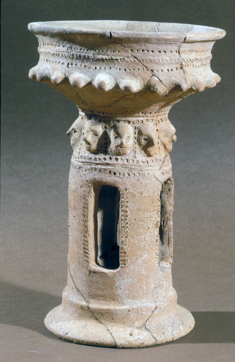 Incense burning stand found in the hills near Hebron, Israel by Iron Age