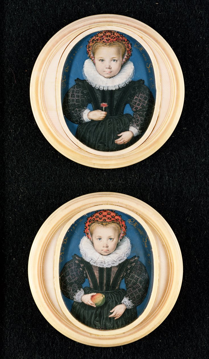 Two Little Girls, 1590 by Isaac Oliver