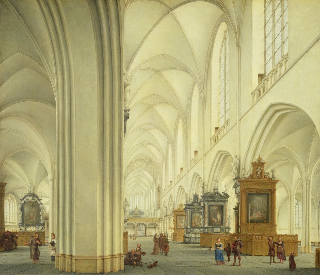 Interior of Antwerp Cathedral by Isaac van Nickele