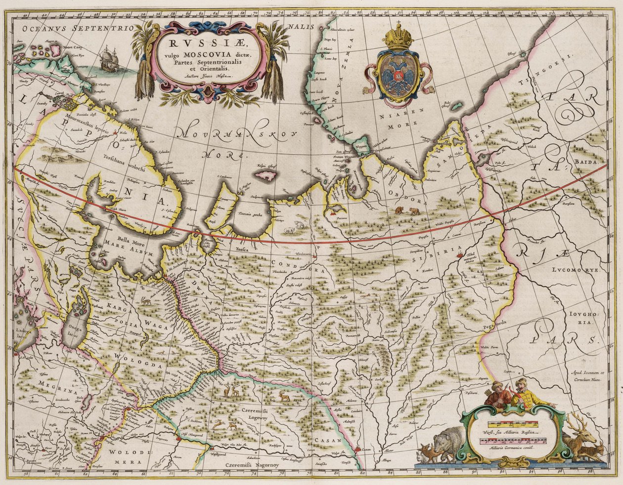 Map of Russia From: Partes Septentrionalis et Orientalis by Isaac Abrahamsz. Massa