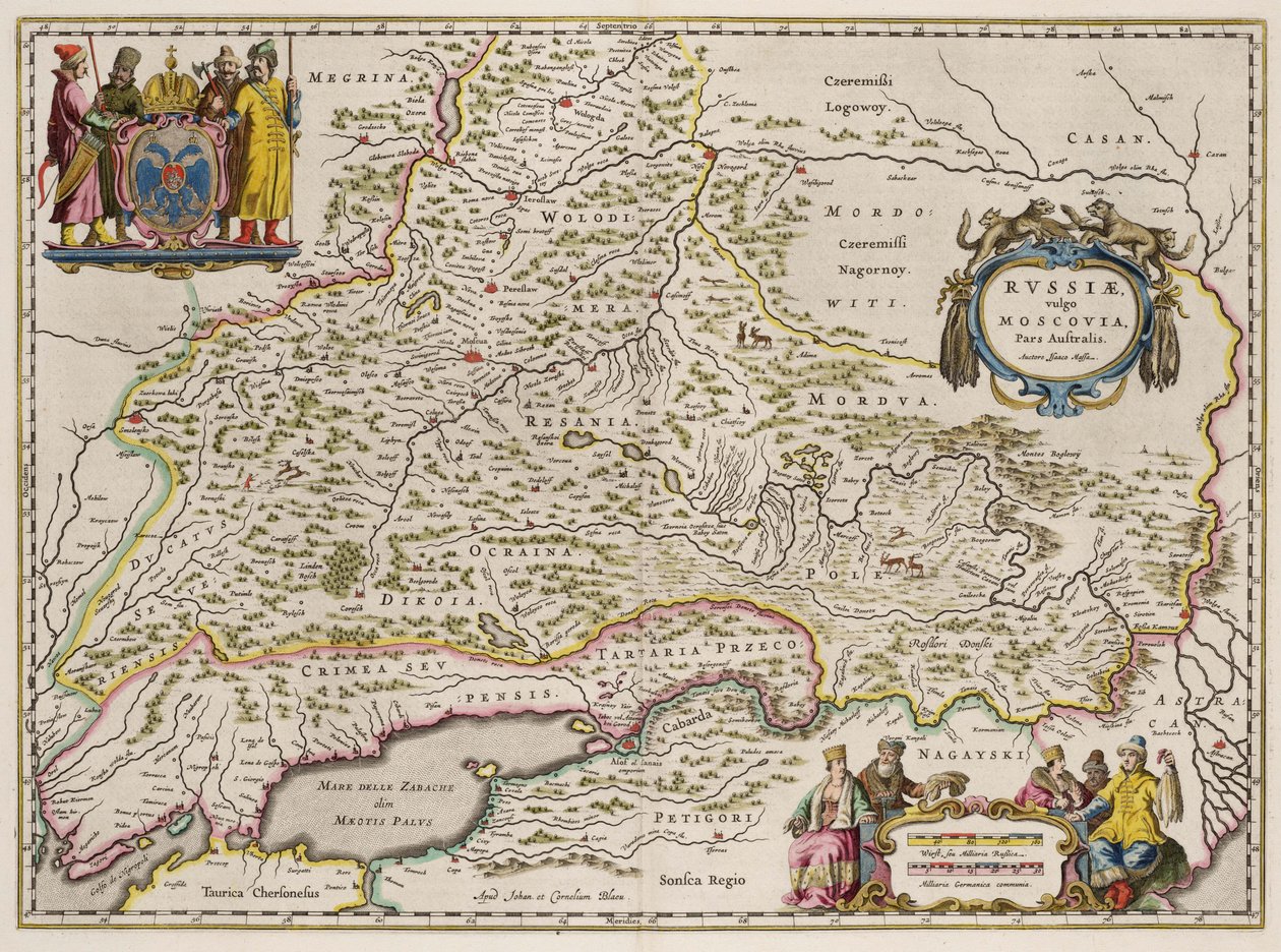 Southern Russia Map by Isaac Abrahamsz. Massa