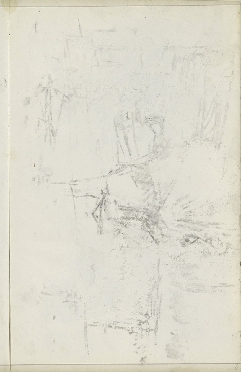 Abklatsch van de krijttekening op blad 5 verso by Isaac Israels