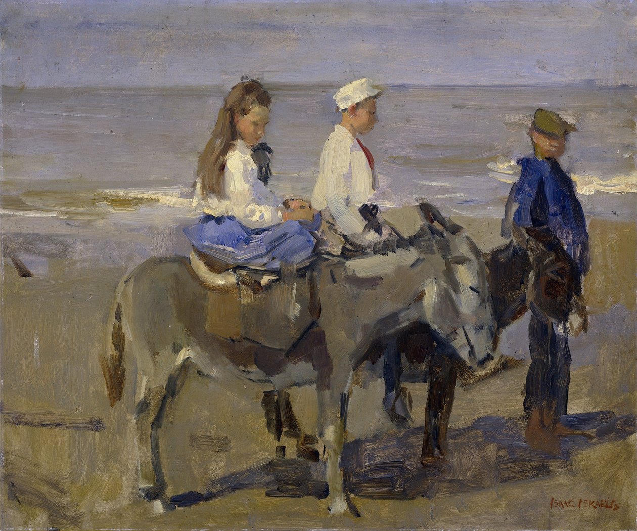 Boy and Girl on Donkeys by Isaac Israels