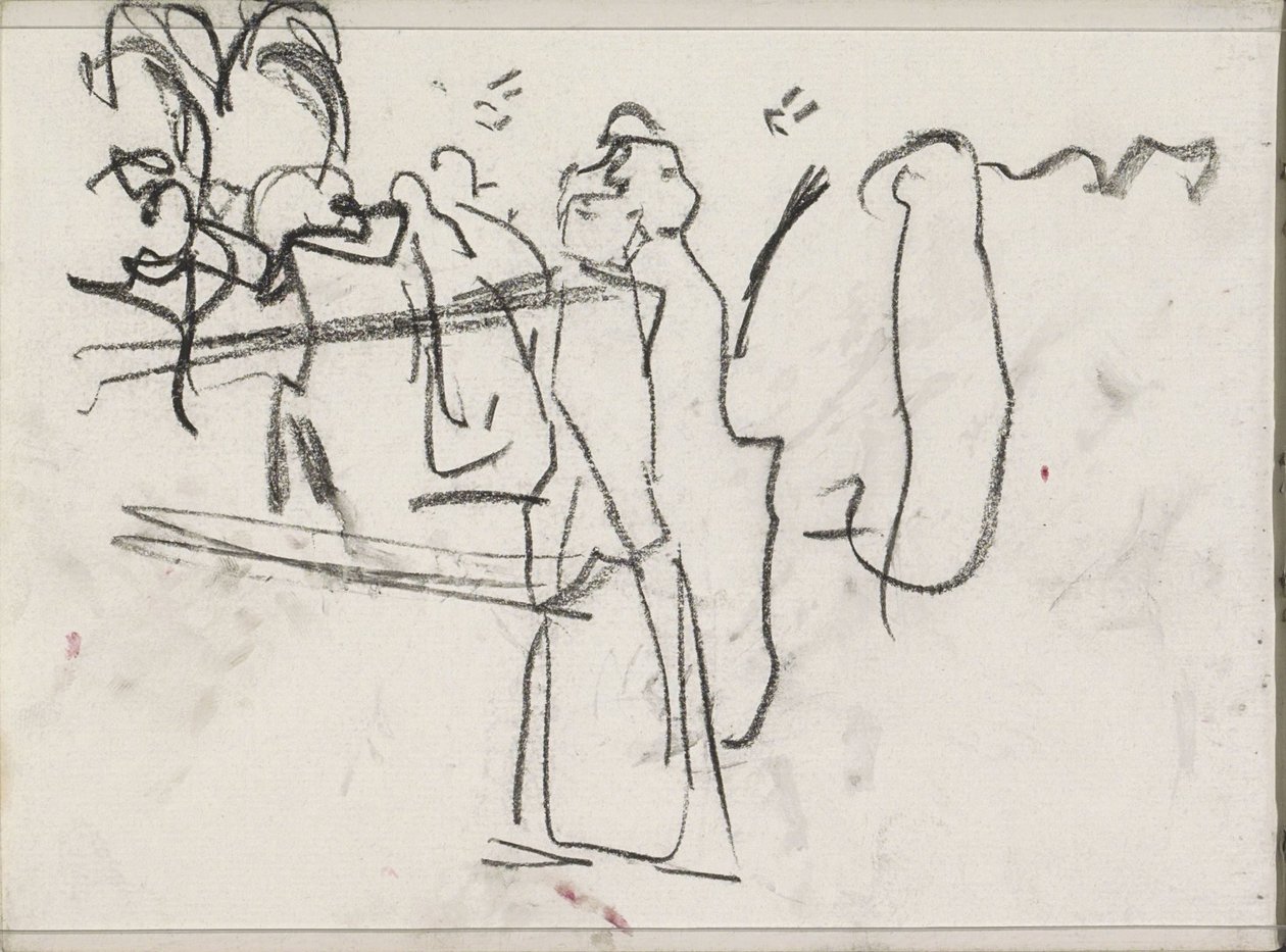 Figures, possibly walking by Isaac Israels