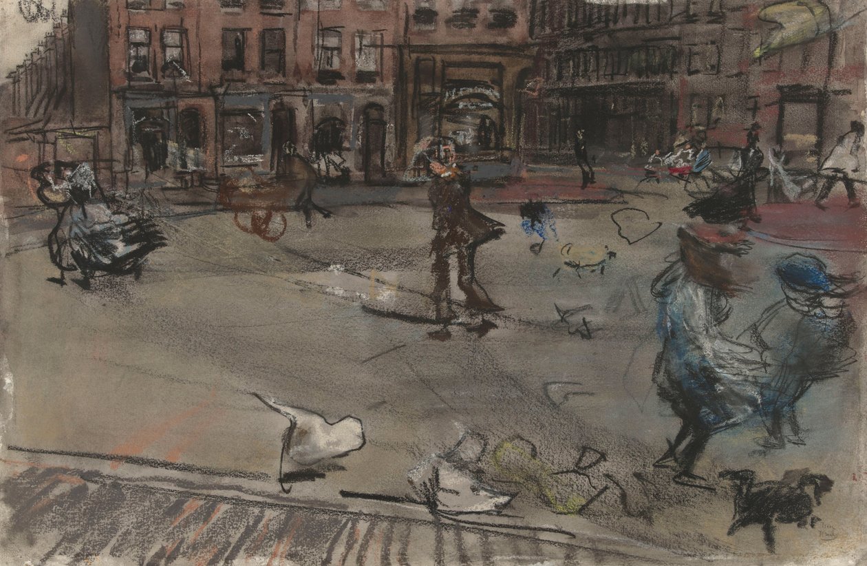 Gust of Wind on Dapperplein in Amsterdam by Isaac Israels