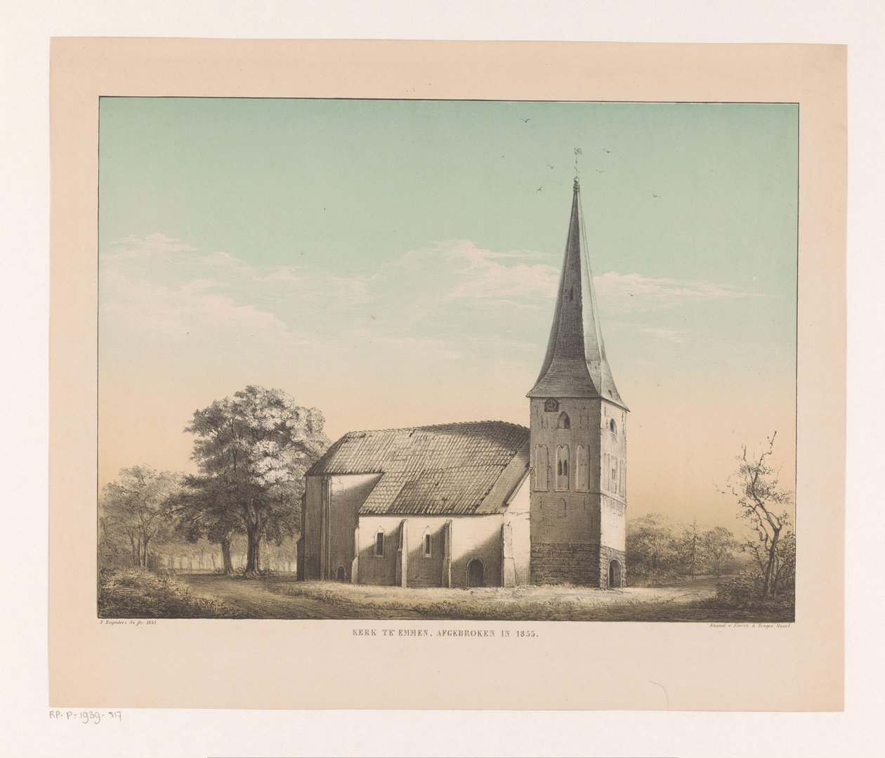 View of Church in Emmen (Demolished in 1855) by Isaac Reijnders Sz.