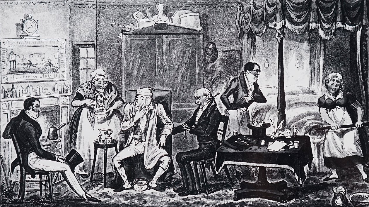 A Man Suffering from Over-Indulgence by Isaac Robert Cruikshank