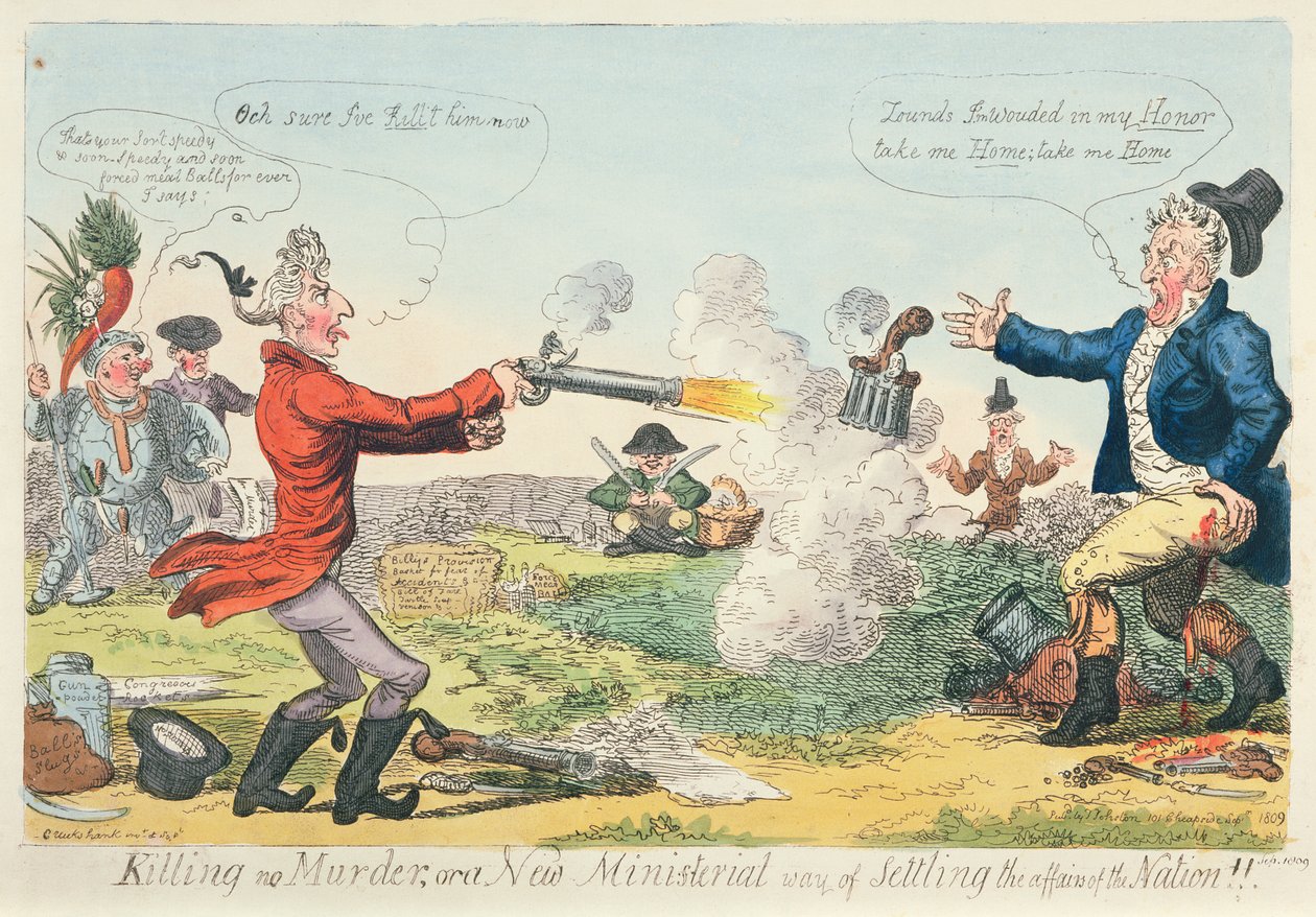 Killing no Murder, or a New Ministerial way of settling the affairs of the Nation! by Isaac Robert Cruikshank