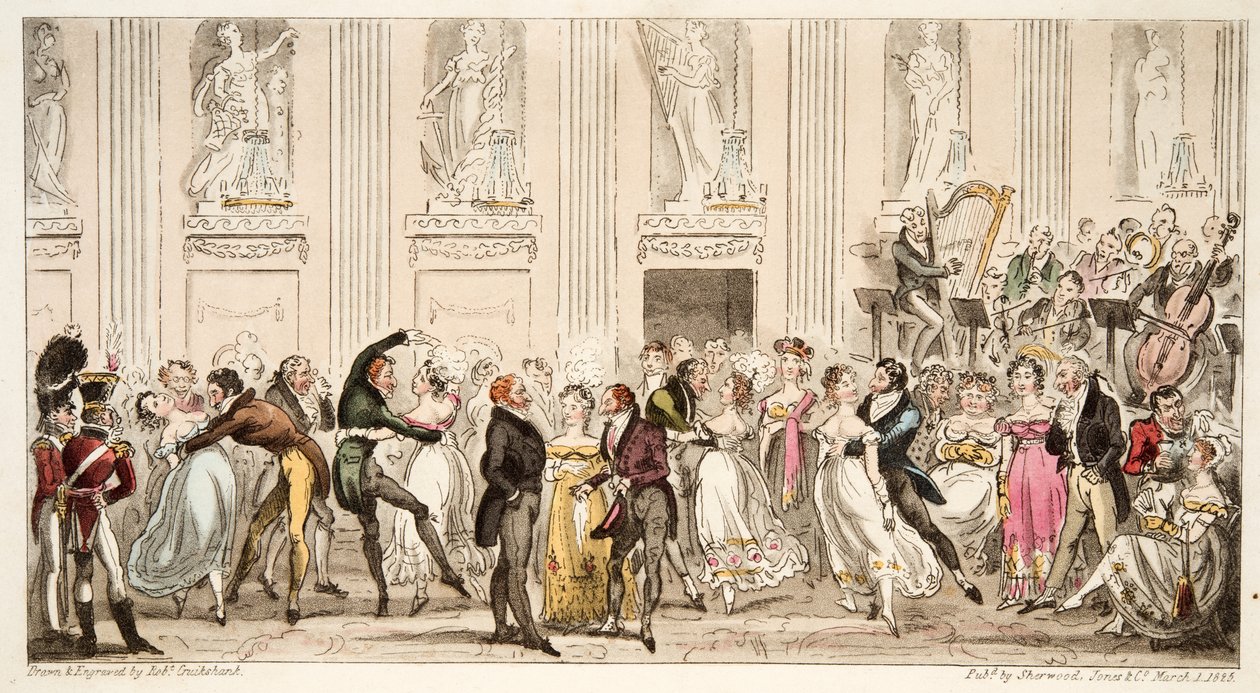 The Cyprians Ball at the Argyle Rooms, from The English Spy by Isaac Robert Cruikshank