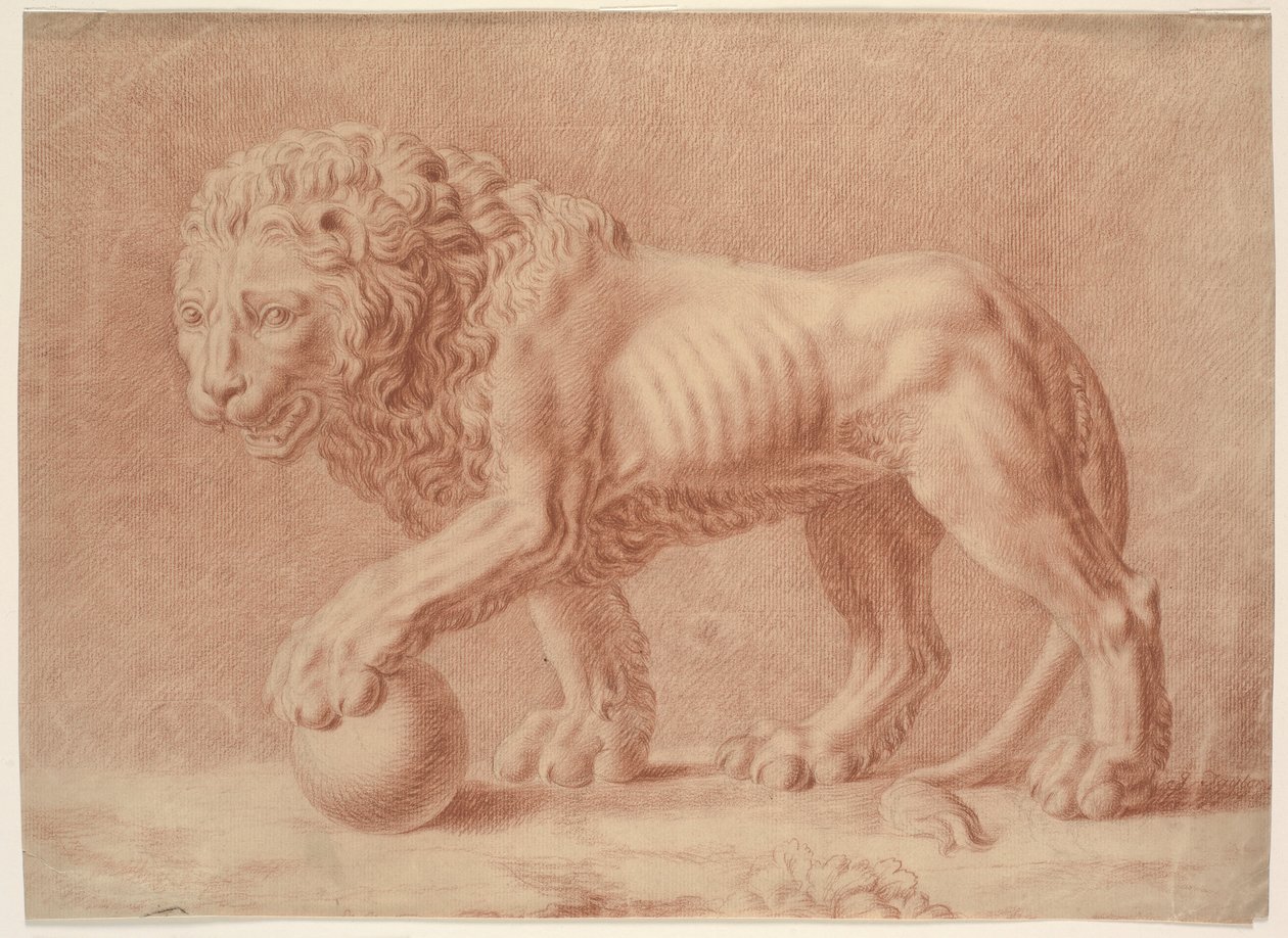 Lion Turned to the Left with His Left Paw on a Globe by Isaac Taylor