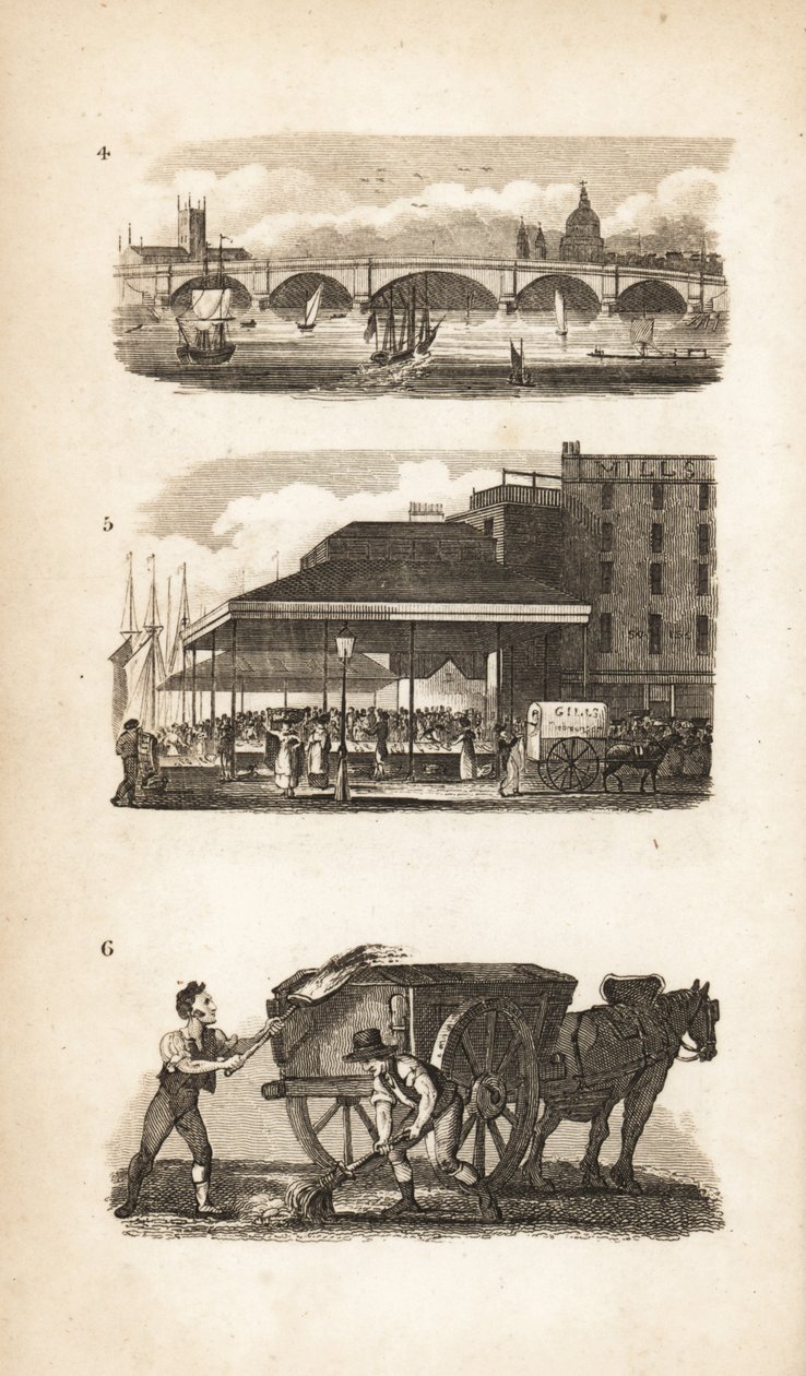 New London Bridge, Billingsgate and the Scavenger by Isaac Taylor