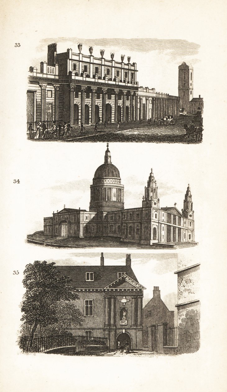 The Bank of England, St Paul’s Cathedral and the Blue-Coat School or Christ’s Hospital by Isaac Taylor