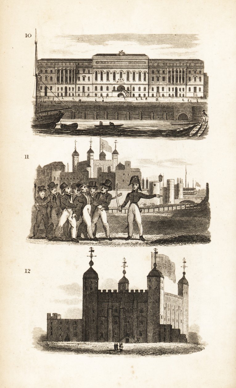 The Custom House, the Press Gang and the Tower of London by Isaac Taylor