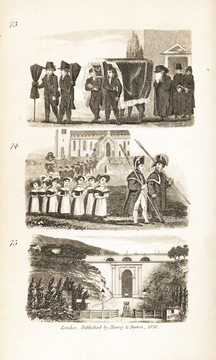 The Funeral, the Charity Children and Highgate Tunnel by Isaac Taylor