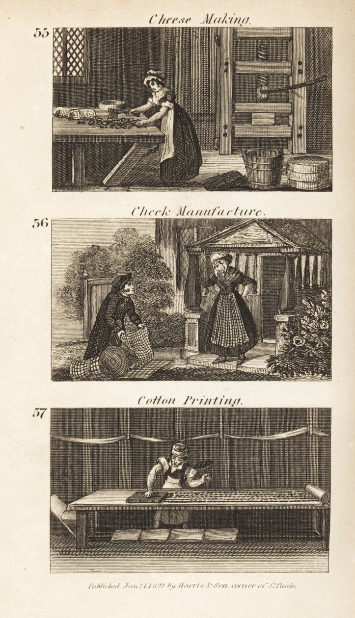 Trades in Regency England: Cheese Making, Check Manufacture and Cotton Printing by Isaac Taylor