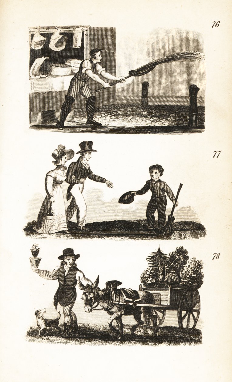 Watering the Streets, Little Boy at the Crossing and the Flowerpot Man by Isaac Taylor