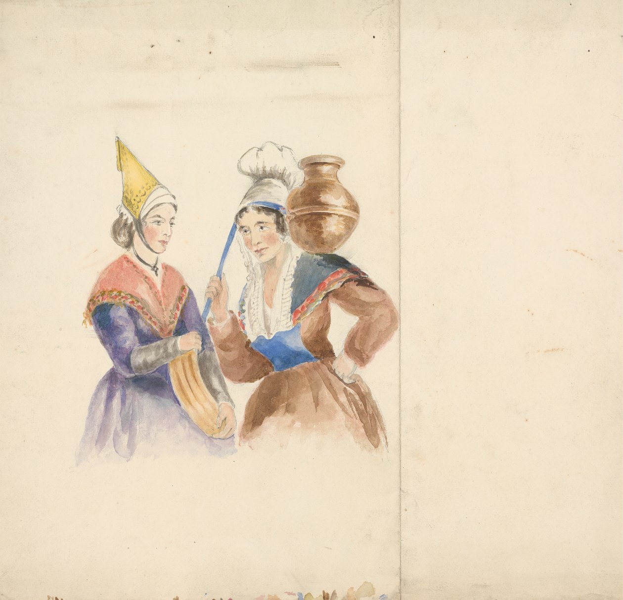 Two Women in Colorful Costume by Isaac Weld