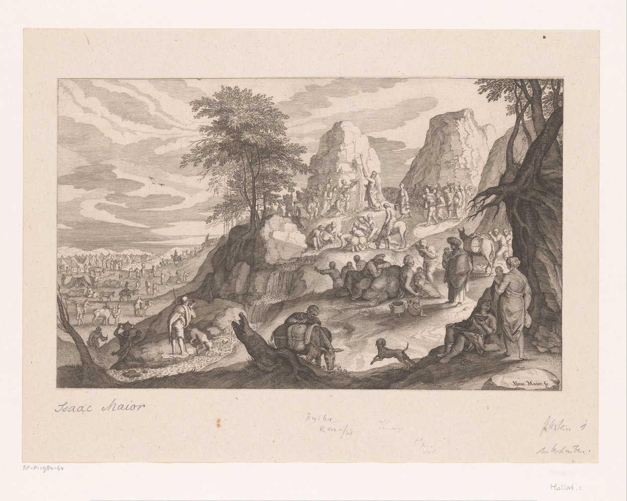 Landscape with Moses Striking Water from the Rock by Isaak Major
