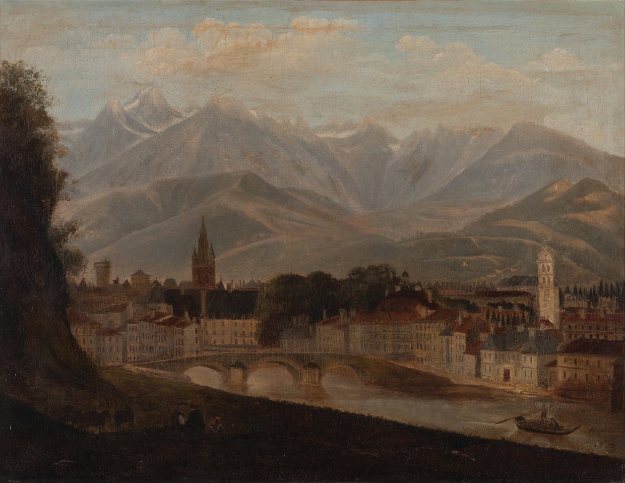 View of Grenoble, the Belledonne mountain range in the background by Isidore Dagnan