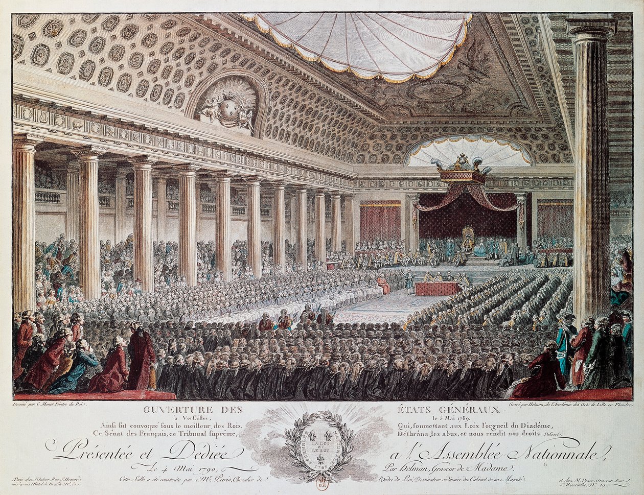Opening of the States-General at Versailles in 1789, engraving by Helmann, French Revolution, France by Isidore Stanislas Helman