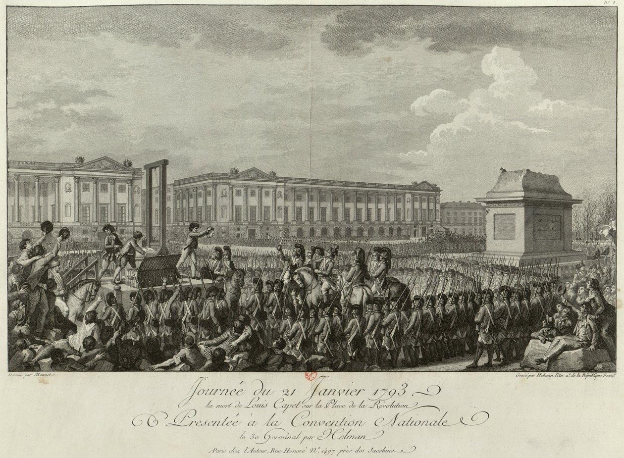 The Execution of Louis XVI in the Place de la Revolution on 21 January 1793 by Isidore Stanislas Helman