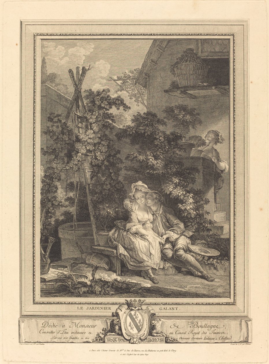 The Gallant Gardener by Isidore Stanislas Helman after Pierre Antoine Baudouin
