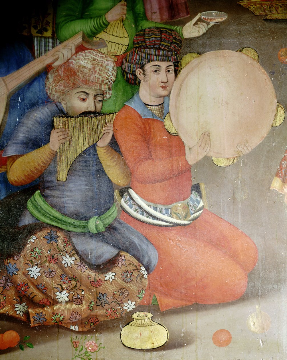 (detail) of the musicians, from The Reception for the Ambassador of the Grand Moghul at the Court of the Shah Tahmasp by Islamic School