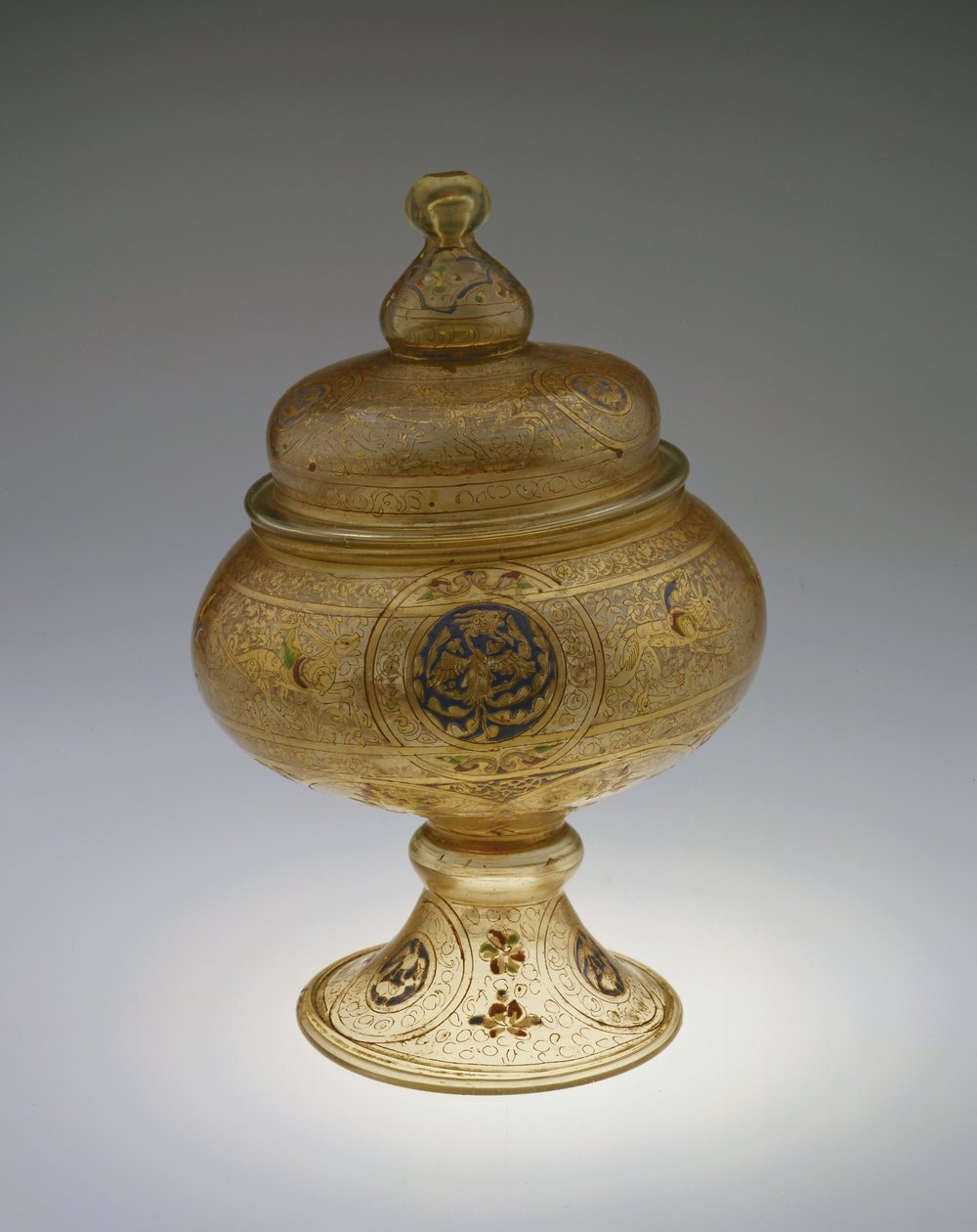 Footed Bowl with Cover by Islamic School