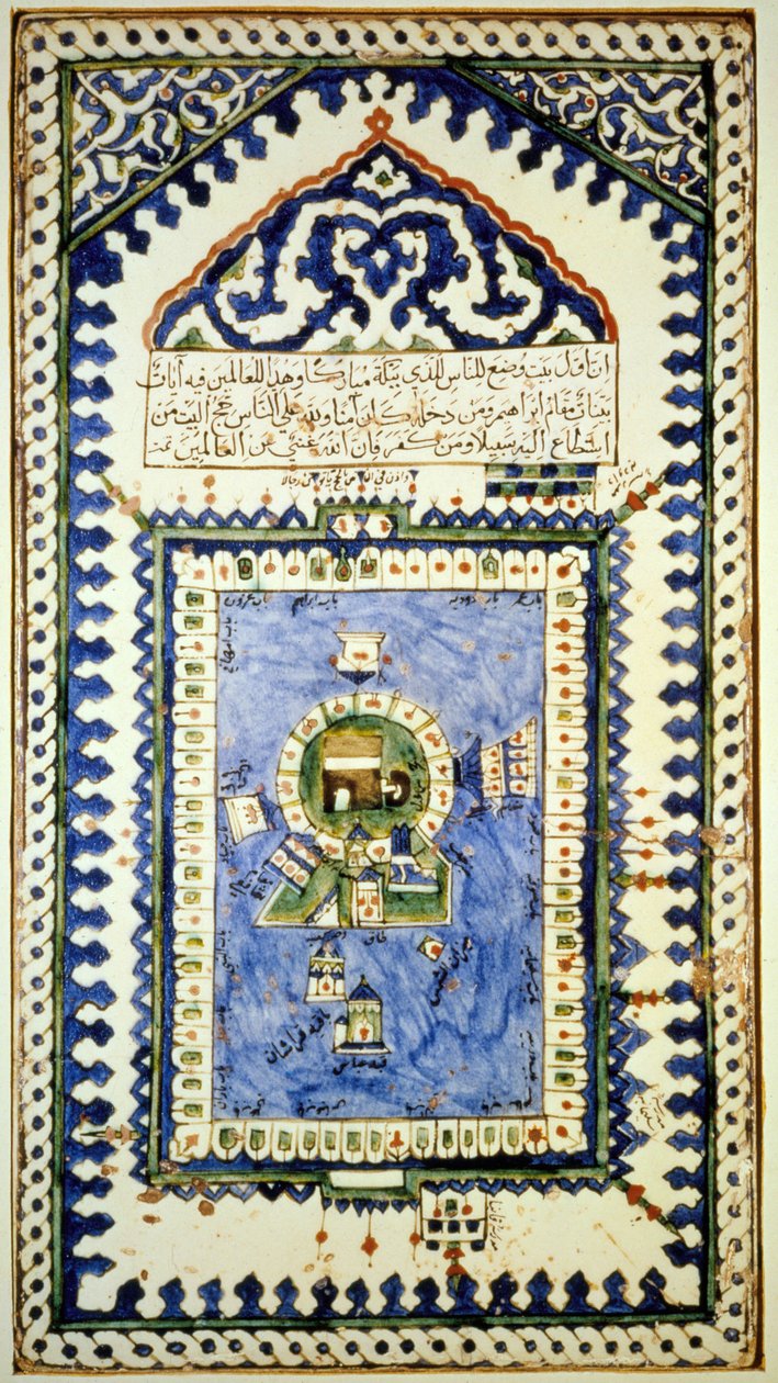 Map of Mecca - ceramics, Istanbul Museum of Muslim Art by Islamic School
