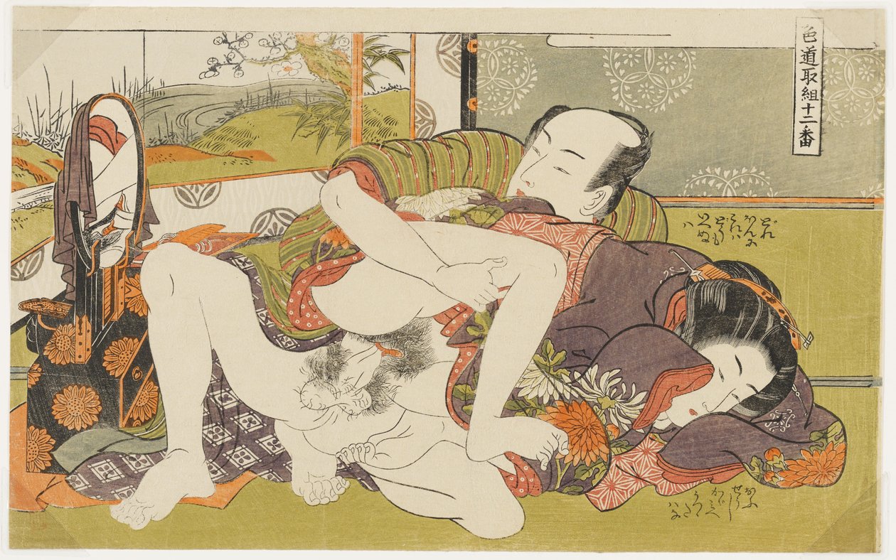 Before the Mirror, No. 4 from Twelve Bouts in the Way of Love by Isoda Koryusai