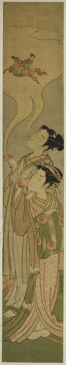 Couple Conjuring Up a Horse and Rider (parody of Tekkai and Chokaro) by Isoda Koryusai