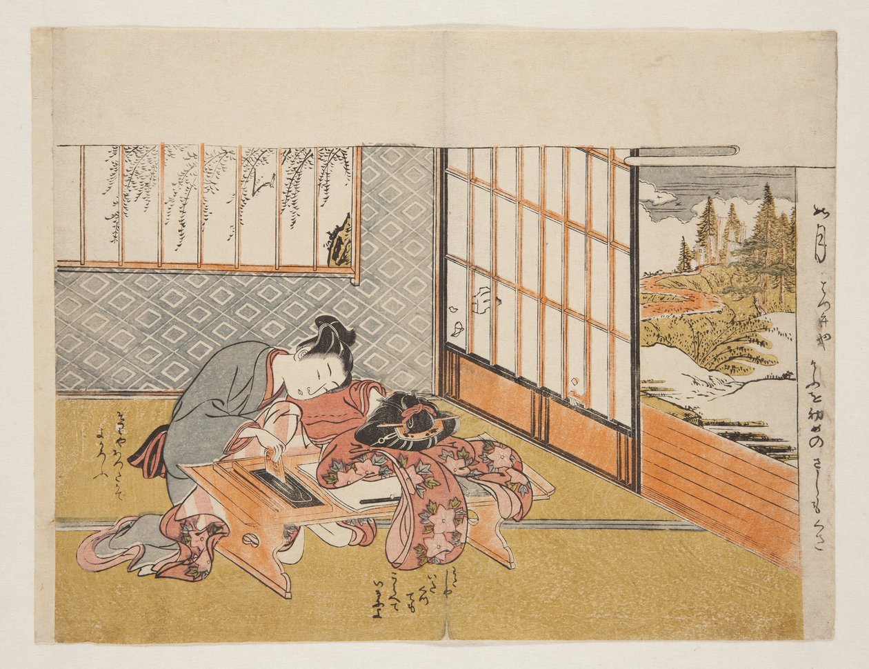 Prosperous Flowers of the Elegant Twelve Months (Furyu juniki no eiga) by Isoda Koryusai