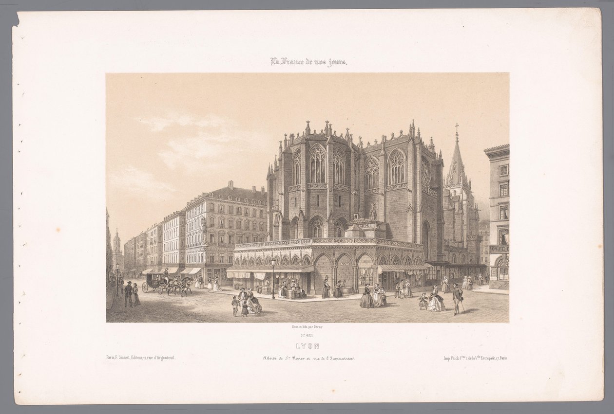 View of the Saint-Nizier Church and the Rue de l