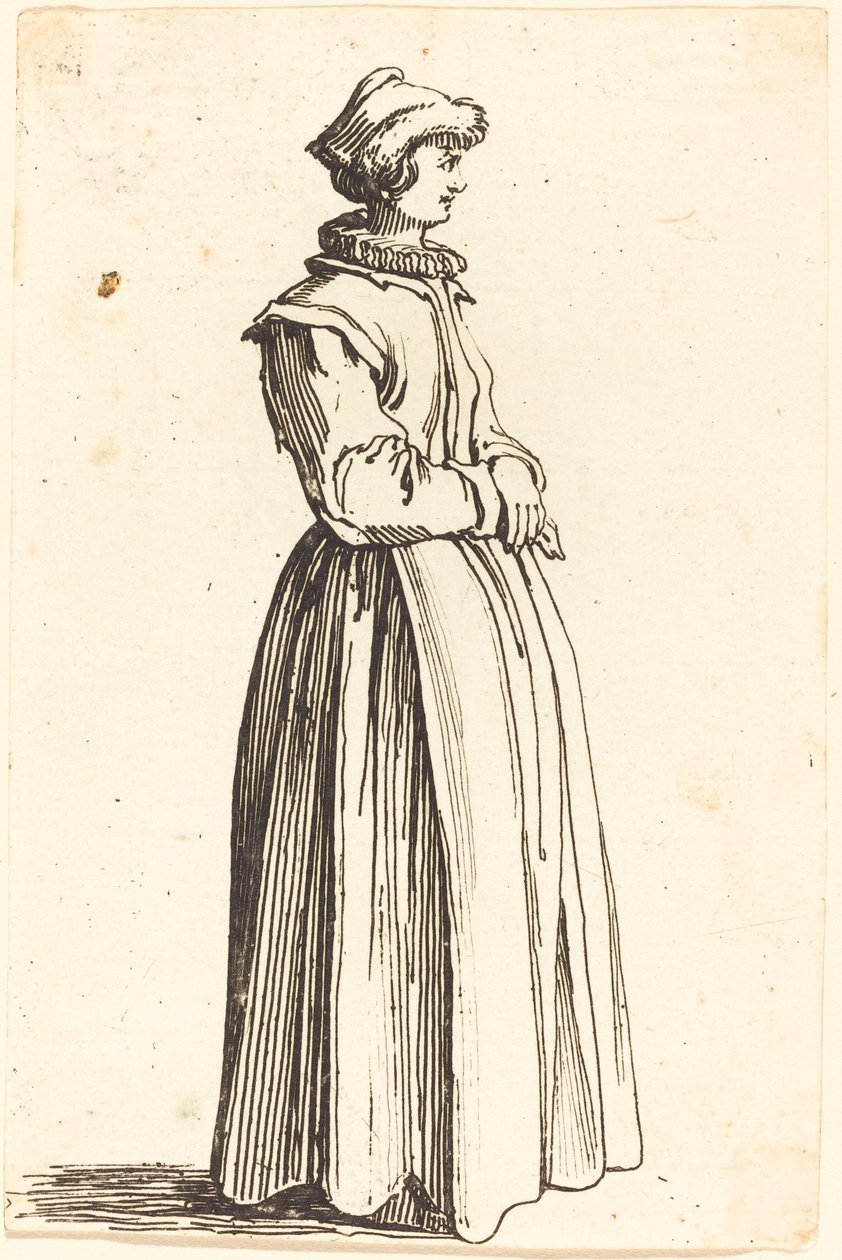 Young Woman, in Profile, Facing Right by Israel Henriet after Jacques Callot