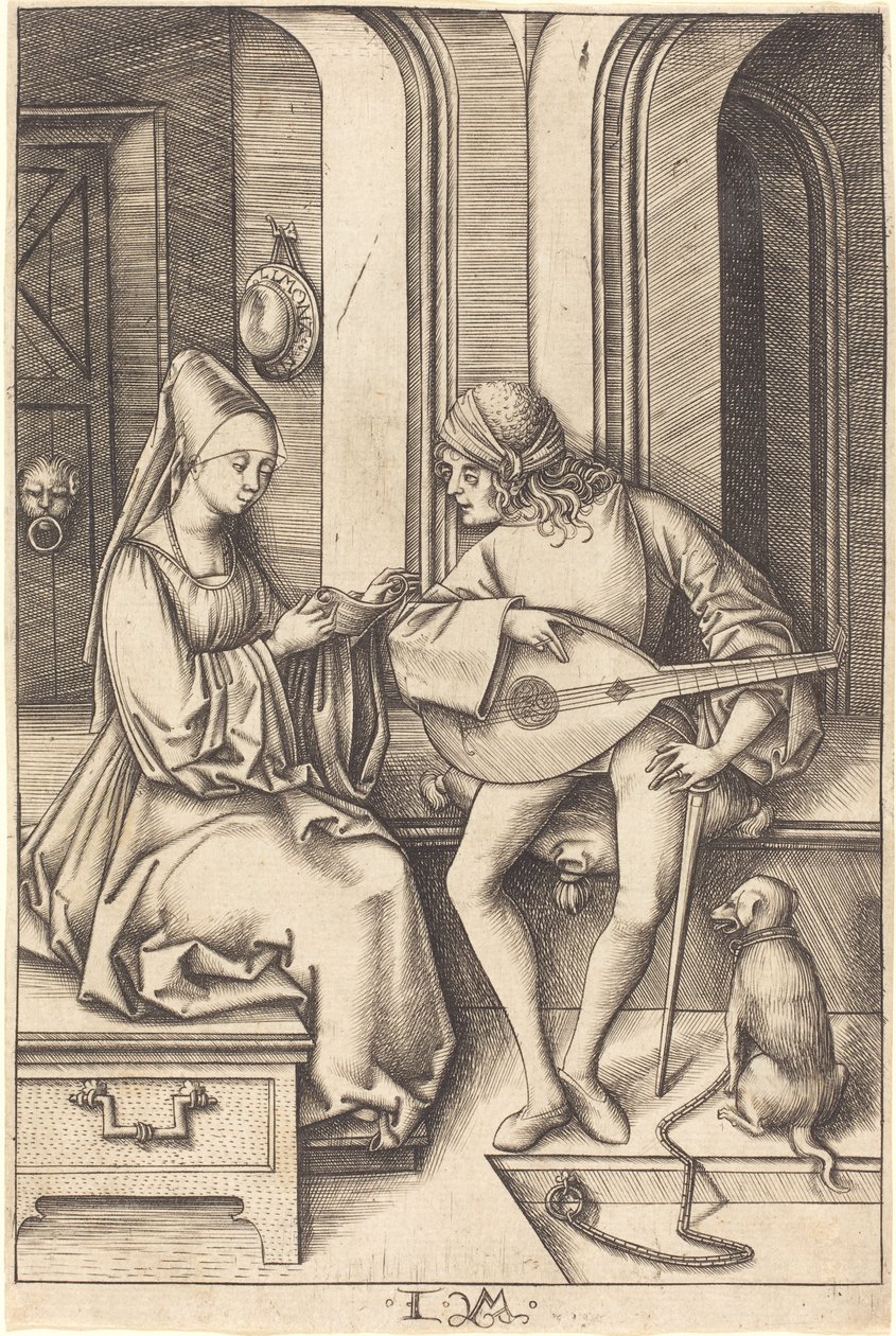 The Lute Player and the Singer by Israhel van Meckenem the younger