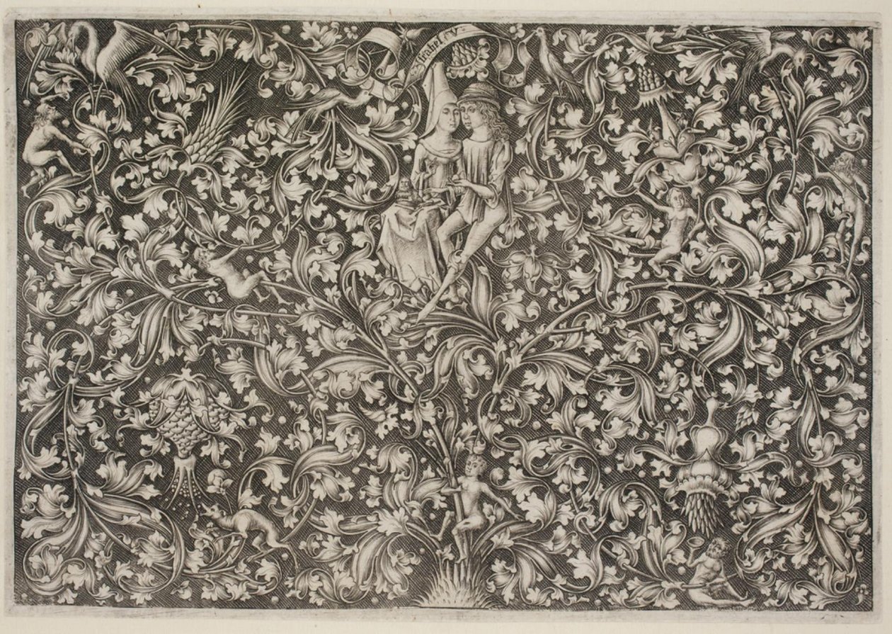 Ornament with Lovers by Israhel van Meckenem