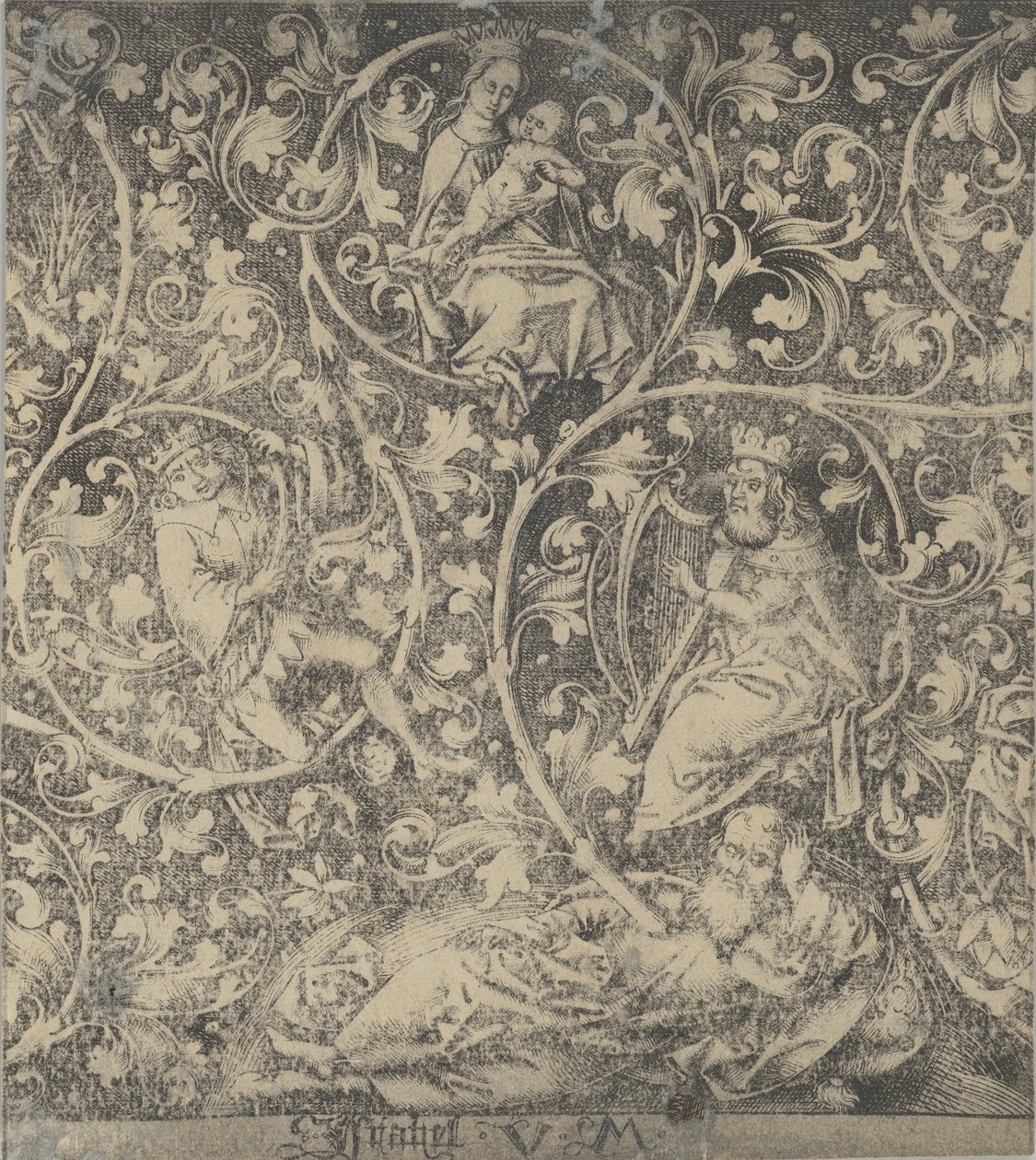 Ornamental Engraving with the Tree of Jesse by Israhel van Meckenem