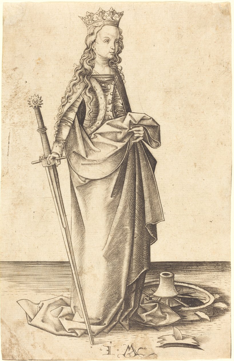 Saint Catherine by Israhel van Meckenem